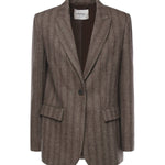 Blazer gessato in viscosa misto lana DG6163 VAR.UNICA OTTOD'AME 