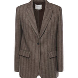 Blazer gessato in viscosa misto lana DG6163 VAR.UNICA OTTOD'AME 