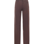 Pantalone dritto con effetto suede DP9861 BROWN OTTOD'AME 