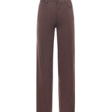 Pantalone dritto con effetto suede DP9861 BROWN OTTOD'AME 