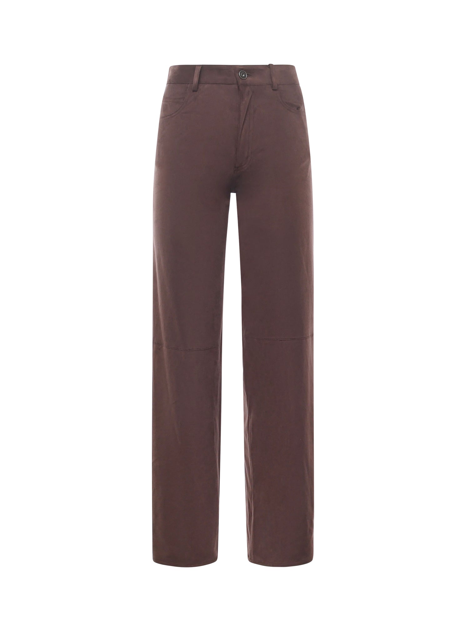 Pantalone dritto con effetto suede DP9861 BROWN OTTOD'AME 