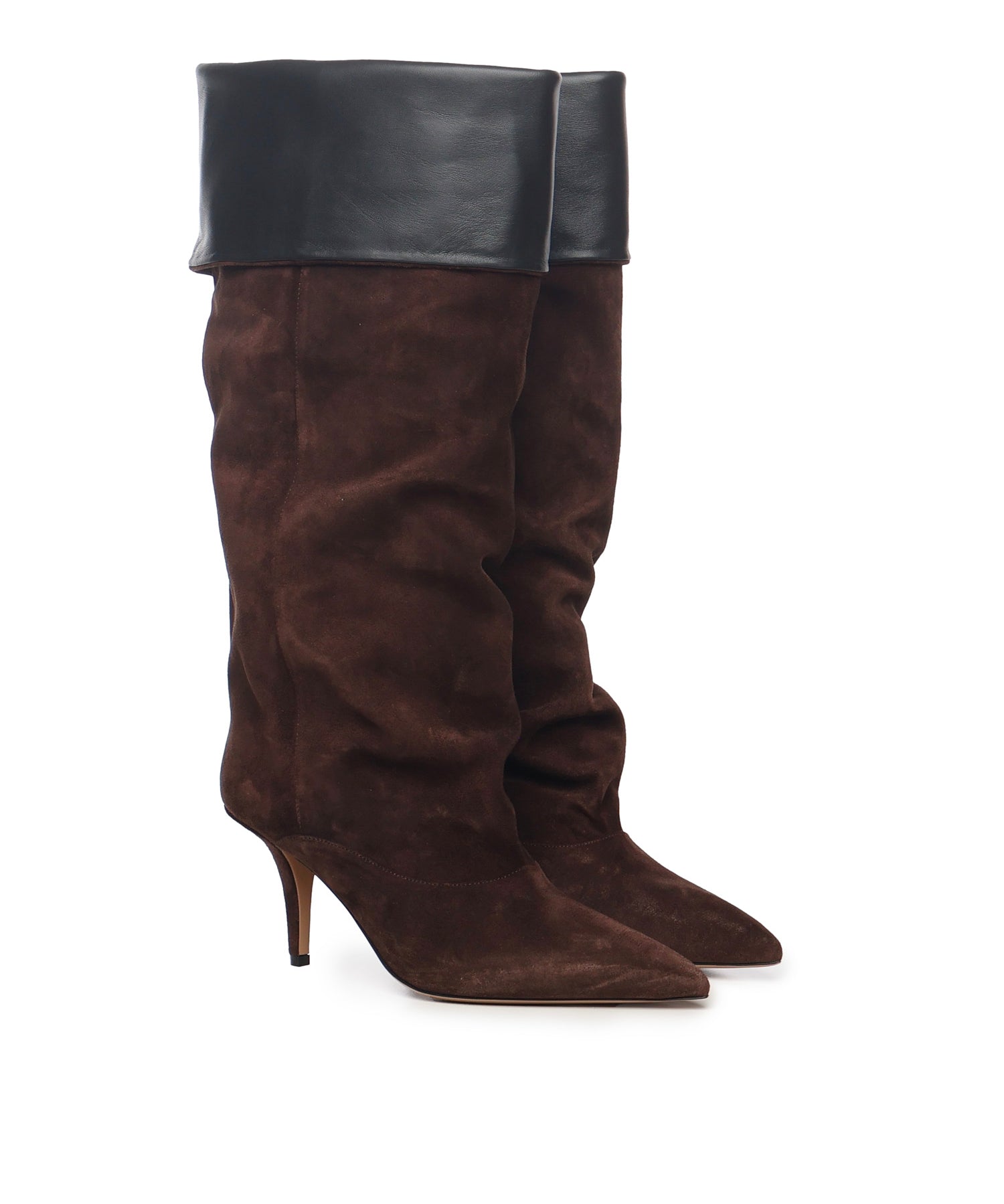 Stivali in pelle scamosciata PX1685XV0SN CIOCCOLATO BLACK PARIS TEXAS 