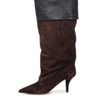 Stivali in pelle scamosciata PX1685XV0SN CIOCCOLATO BLACK PARIS TEXAS 