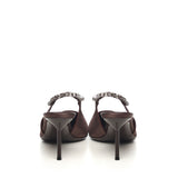 Slingback Lidia in raso PX1764XSTCR EBANO GREY DIAMOND PARIS TEXAS 