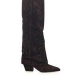 Stivali Jane Fold in pelle scamosciata <BR/> PX1803XV003 EBANO PARIS TEXAS 