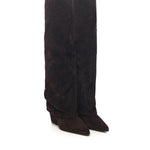 Stivali Jane Fold in pelle scamosciata <BR/> PX1803XV003 EBANO PARIS TEXAS 