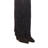 Stivali Jane Fold in pelle scamosciata <BR/> PX1803XV003 EBANO PARIS TEXAS 