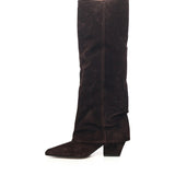 Stivali Jane Fold in pelle scamosciata <BR/> PX1803XV003 EBANO PARIS TEXAS 