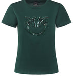T-shirt logo Love Birds decorato 100535 A2RNX79 PINKO 