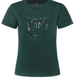 T-shirt logo Love Birds decorato 100535 A2RNX79 PINKO 