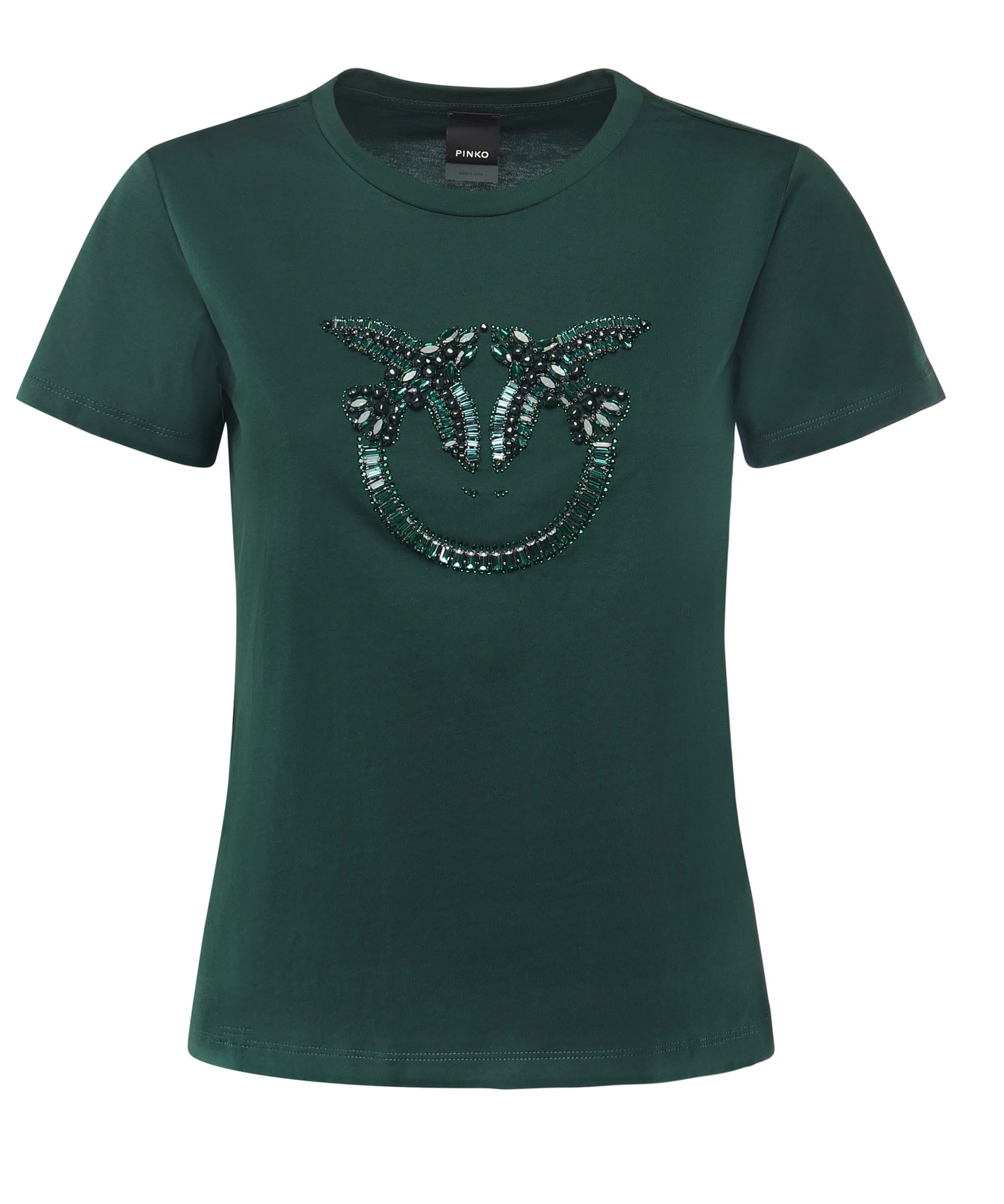 T-shirt logo Love Birds decorato 100535 A2RNX79 PINKO 