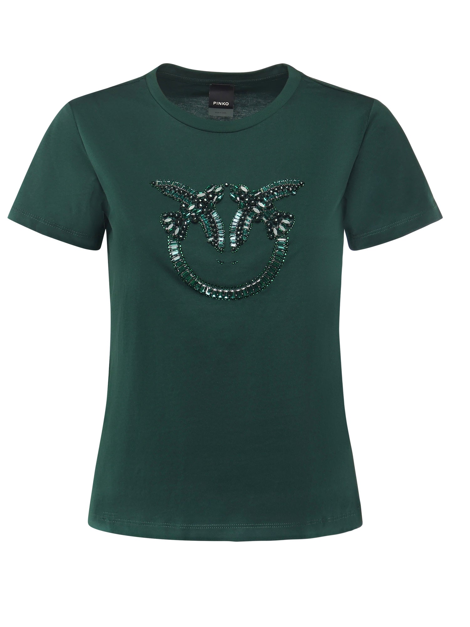 T-shirt logo Love Birds decorato 100535 A2RNX79 PINKO 