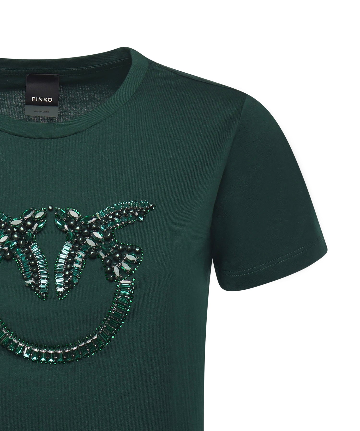T-shirt logo Love Birds decorato 100535 A2RNX79 PINKO 
