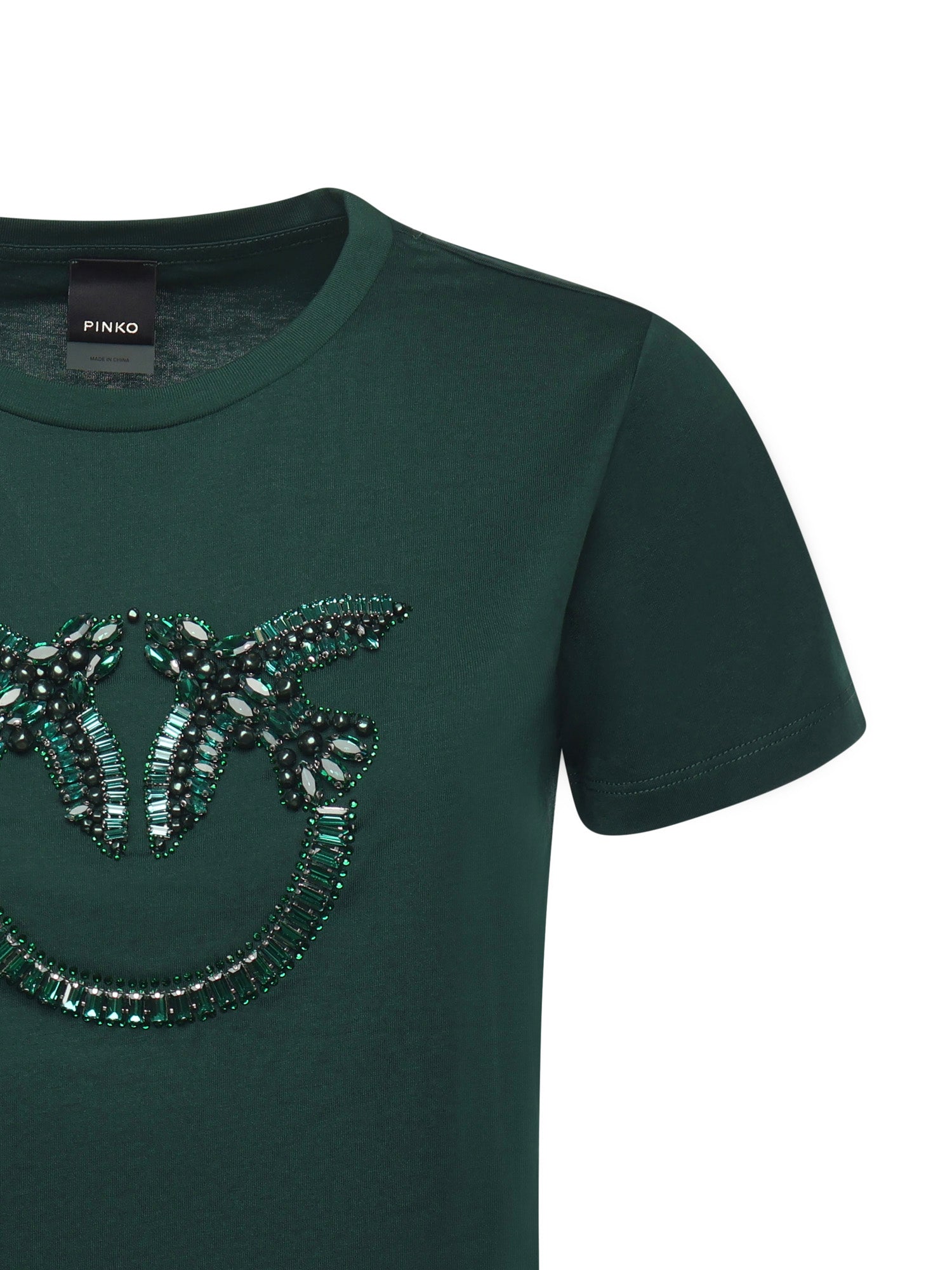 T-shirt logo Love Birds decorato 100535 A2RNX79 PINKO 