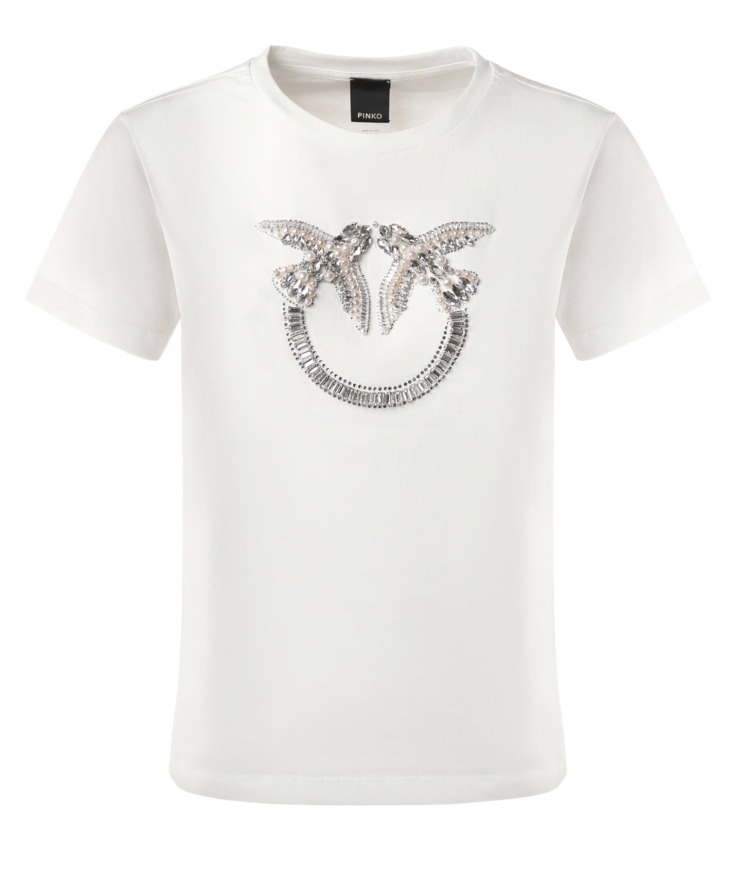 T-shirt logo Love Birds decorato 100535 A2RNZ05 PINKO 