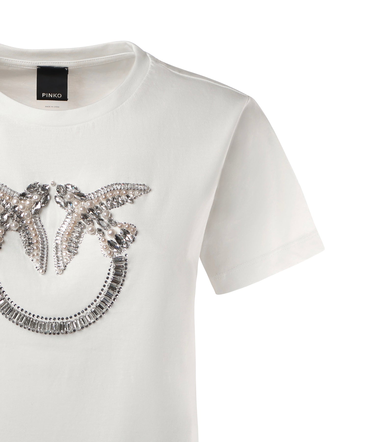 T-shirt logo Love Birds decorato 100535 A2RNZ05 PINKO 
