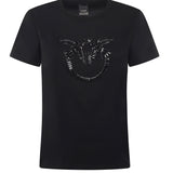T-shirt logo Love Birds decorato 100535 A2RNZ99 PINKO 