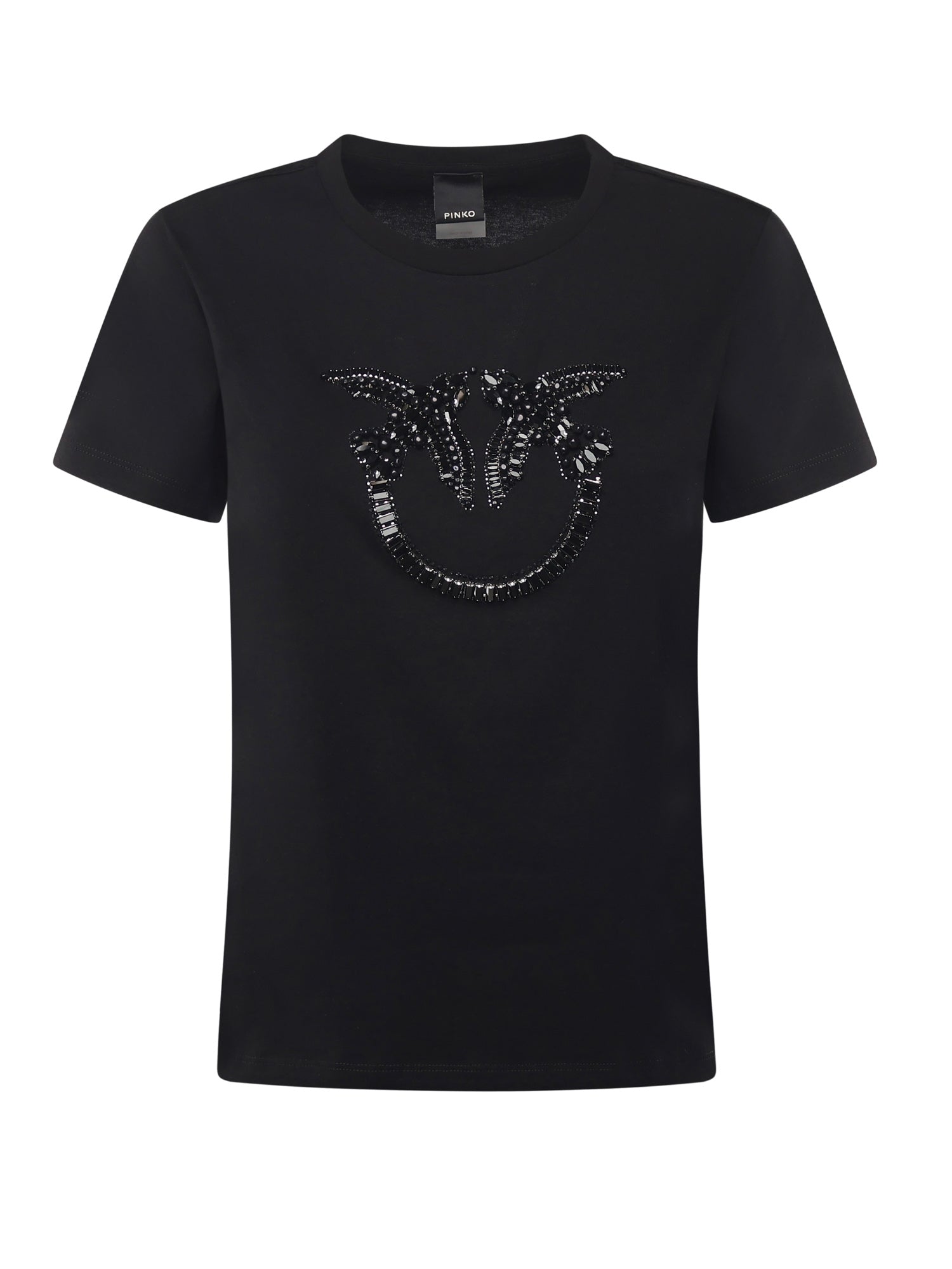 T-shirt logo Love Birds decorato 100535 A2RNZ99 PINKO 