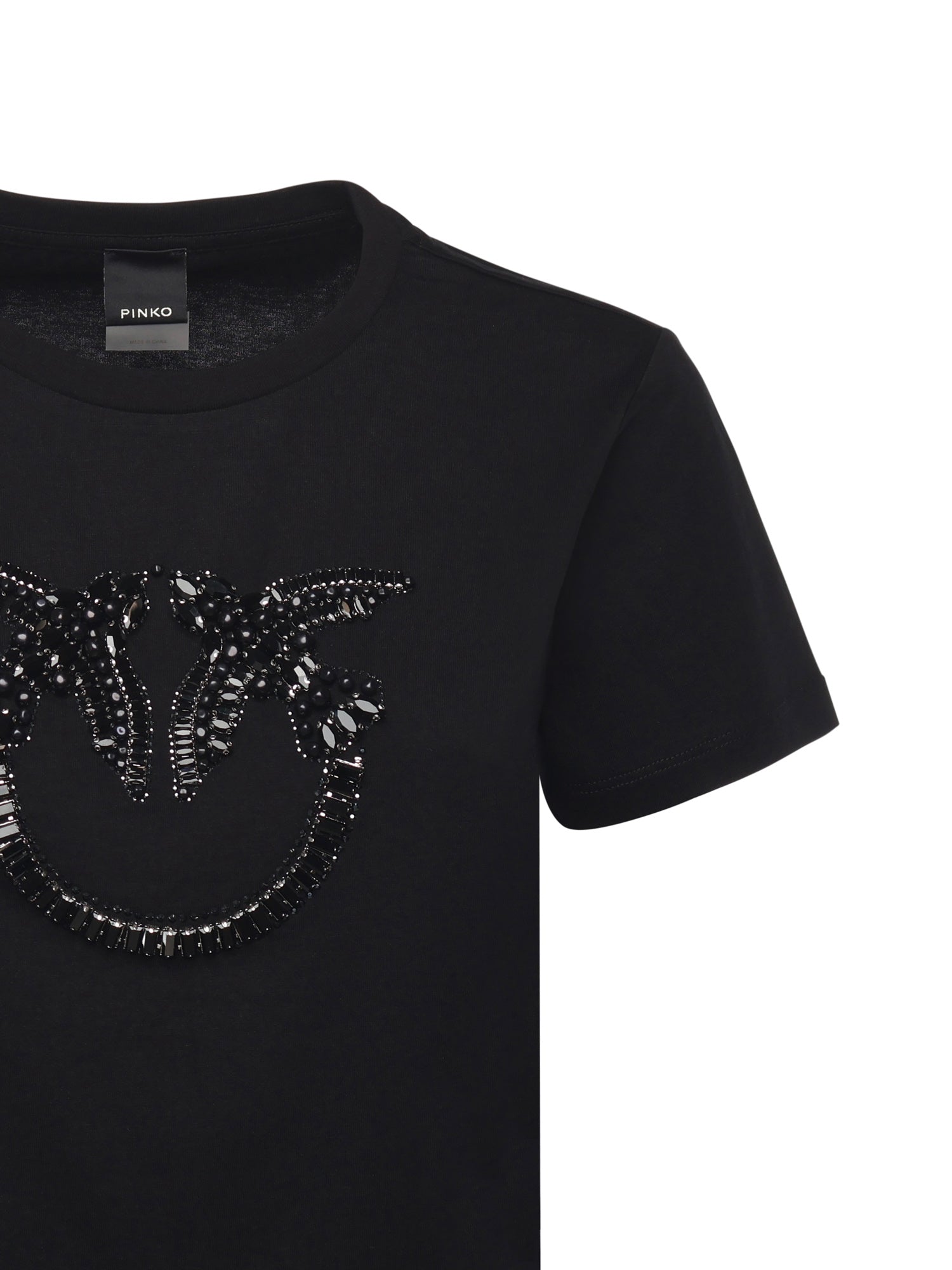T-shirt logo Love Birds decorato 100535 A2RNZ99 PINKO 