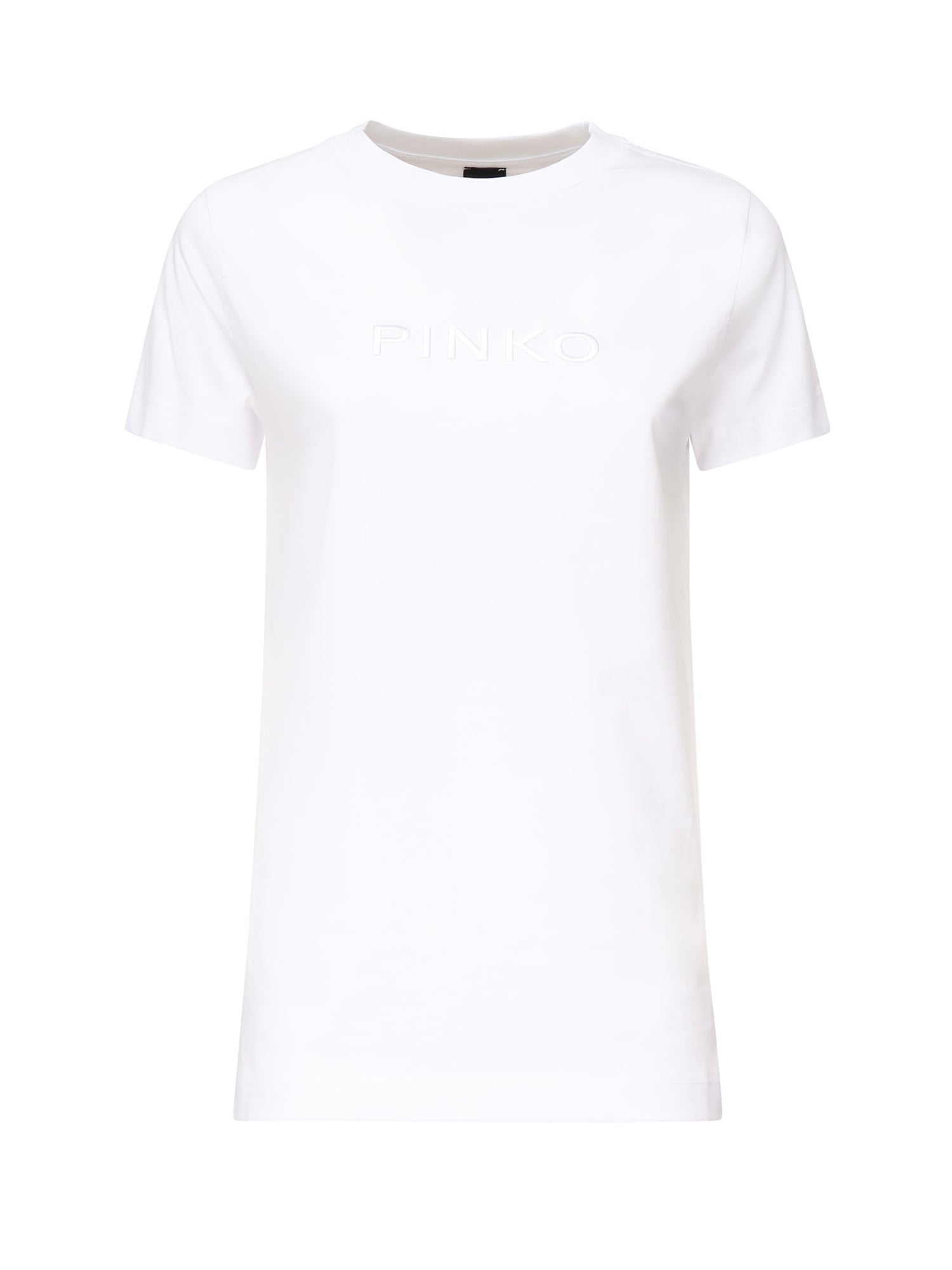 T-shirt con ricamo logo lettering 101752 A2RDZ04 PINKO 