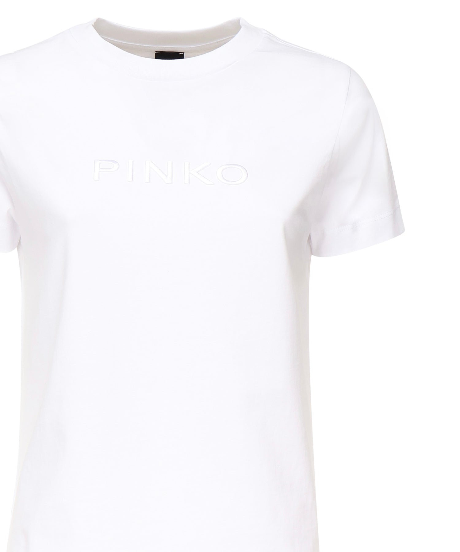 T-shirt con ricamo logo lettering 101752 A2RDZ04 PINKO 