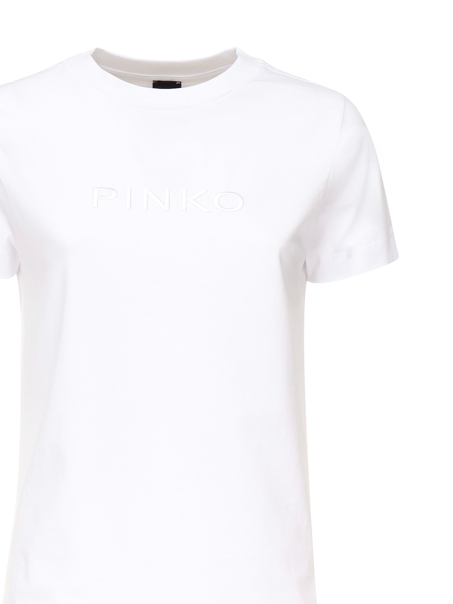 T-shirt con ricamo logo lettering 101752 A2RDZ04 PINKO 