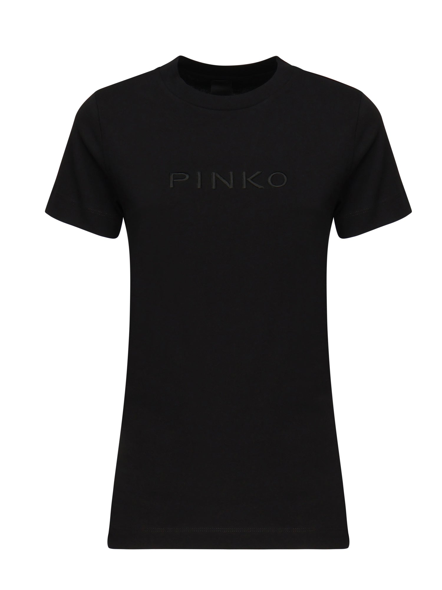 T-shirt con ricamo logo lettering 101752 A2RDZ99 PINKO 