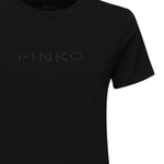 T-shirt con ricamo logo lettering 101752 A2RDZ99 PINKO 