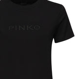 T-shirt con ricamo logo lettering 101752 A2RDZ99 PINKO 