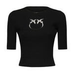 Maglia cropped con logo 102017 A18MZ99 PINKO 