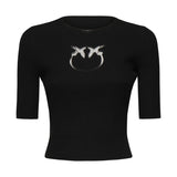 Maglia cropped con logo 102017 A18MZ99 PINKO 
