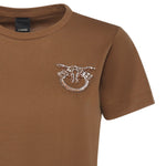 T-shirt con ricamo logo Love Birds in cristalli 103320 A2RNM10 PINKO 