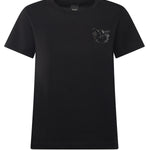 T-shirt con ricamo logo Love Birds in cristalli 103320 A2RNZ99 PINKO 