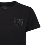 T-shirt con ricamo logo Love Birds in cristalli 103320 A2RNZ99 PINKO 