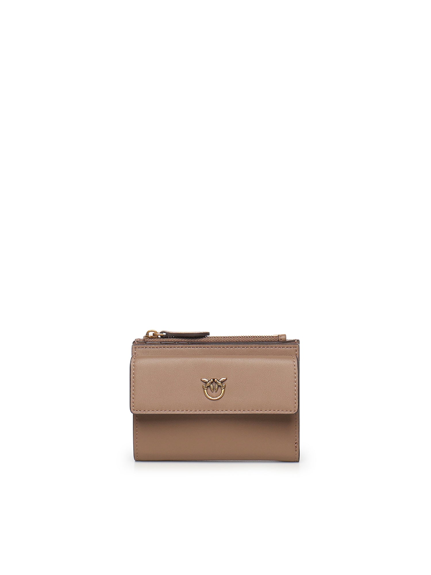 Portafoglio compatto in pelle con logo 103612 A0F1D01Q PINKO 