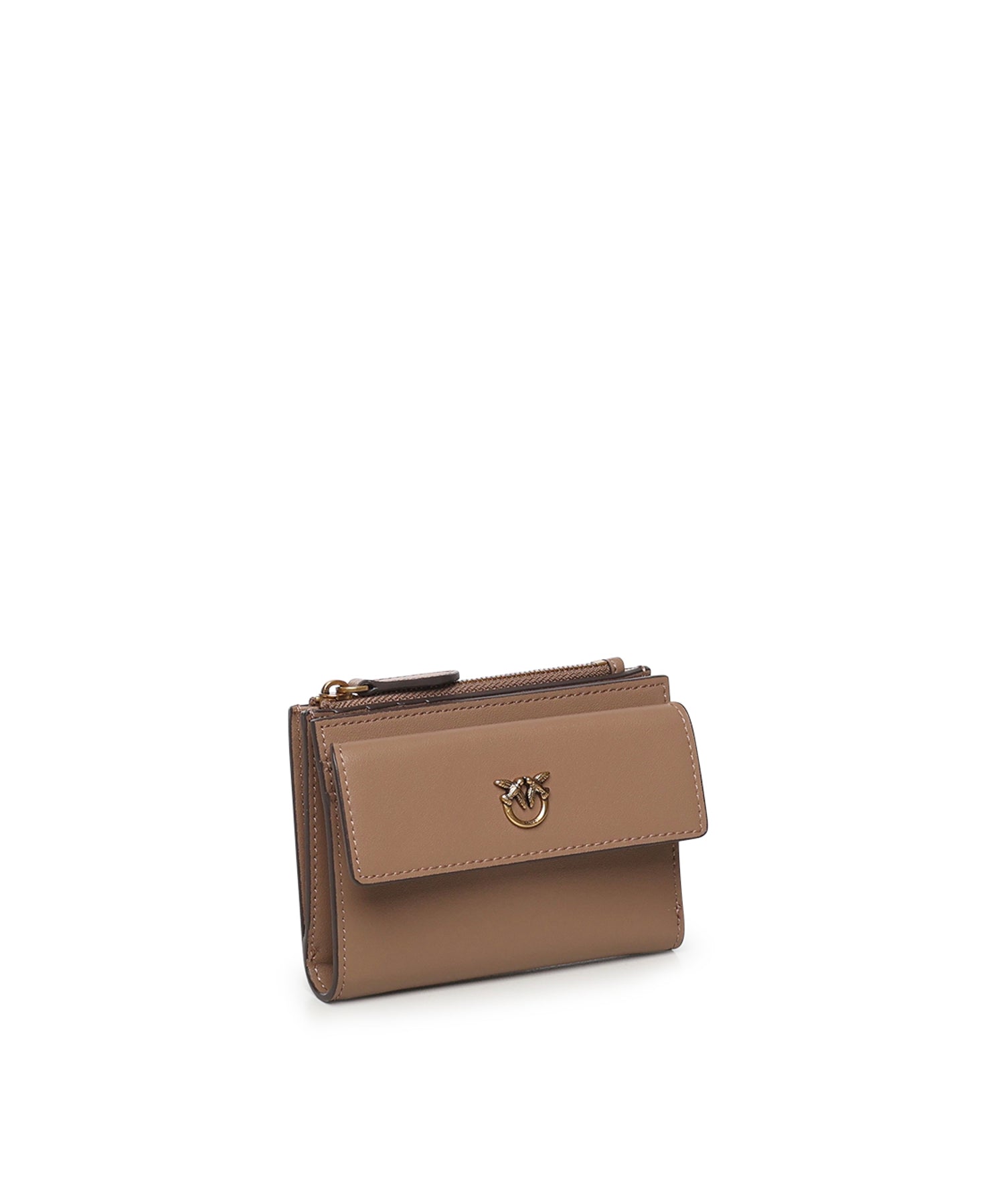 Portafoglio compatto in pelle con logo 103612 A0F1D01Q PINKO 