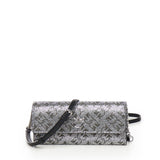 Portafoglio in pelle full strass con tracolla 103765 A20DZZFN PINKO 