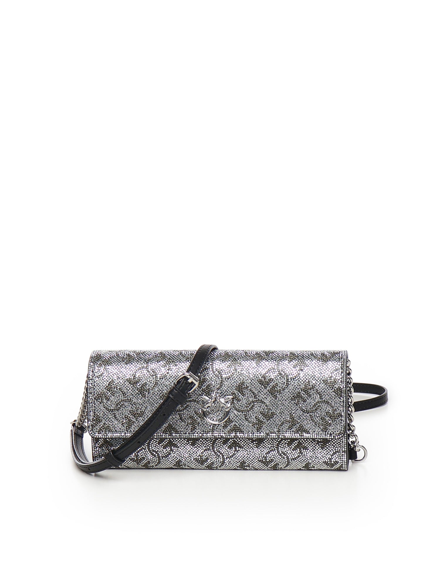 Portafoglio in pelle full strass con tracolla 103765 A20DZZFN PINKO 