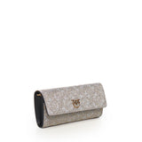 Portafoglio in pelle full strass con tracolla 103765 A20DZZLQ PINKO 