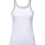 Top a costine con ricami gioiello 104109 A2TMZ04 PINKO 