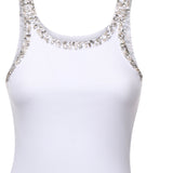 Top a costine con ricami gioiello 104109 A2TMZ04 PINKO 