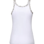 Top a costine con ricami gioiello 104109 A2TMZ04 PINKO 