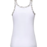 Top a costine con ricami gioiello 104109 A2TMZ04 PINKO 