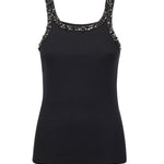 Top a costine con ricami gioiello 104109 A2TMZ99 PINKO 