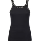 Top a costine con ricami gioiello 104109 A2TMZ99 PINKO 