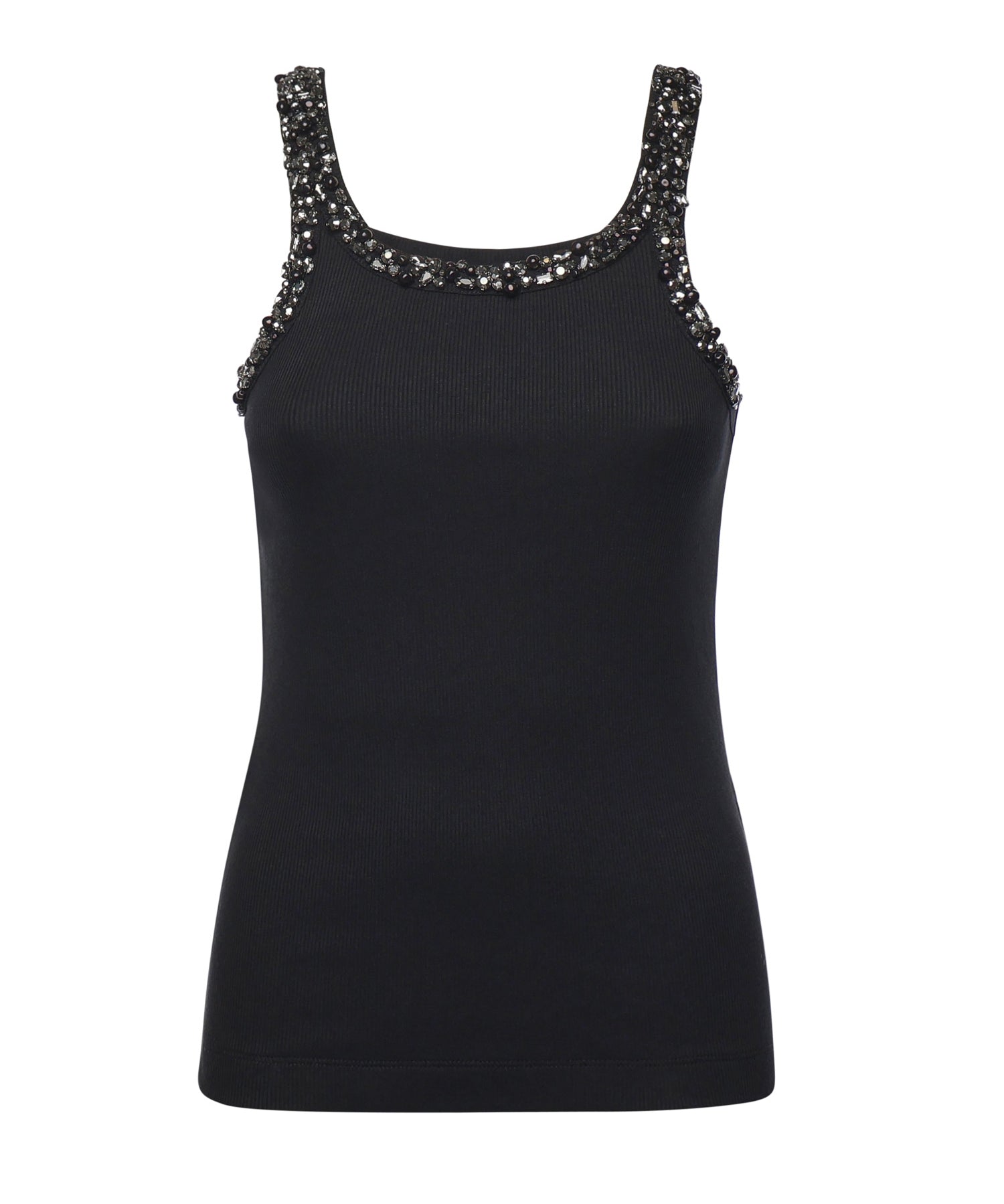 Top a costine con ricami gioiello 104109 A2TMZ99 PINKO 