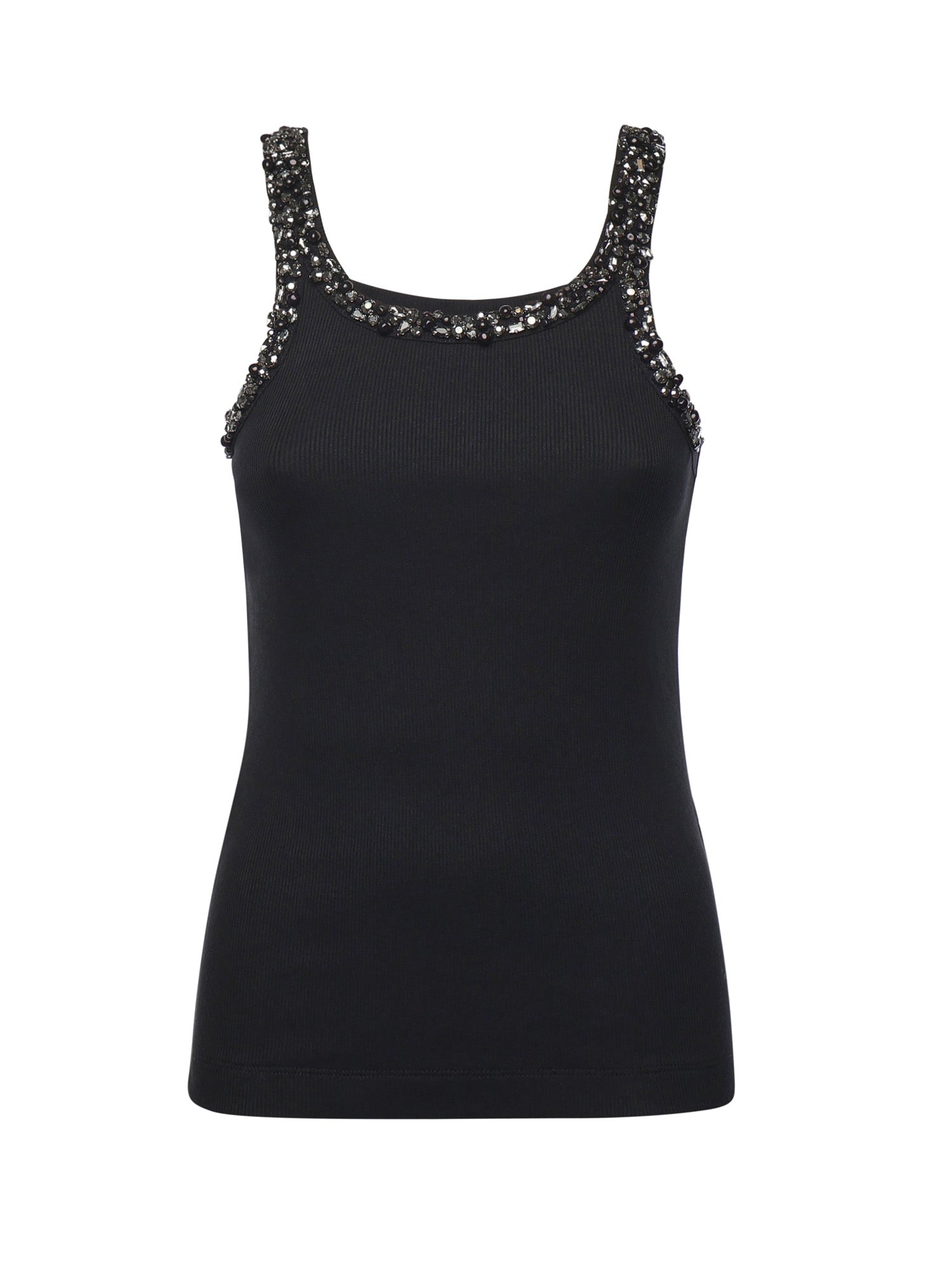 Top a costine con ricami gioiello 104109 A2TMZ99 PINKO 
