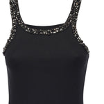 Top a costine con ricami gioiello 104109 A2TMZ99 PINKO 