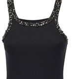 Top a costine con ricami gioiello 104109 A2TMZ99 PINKO 