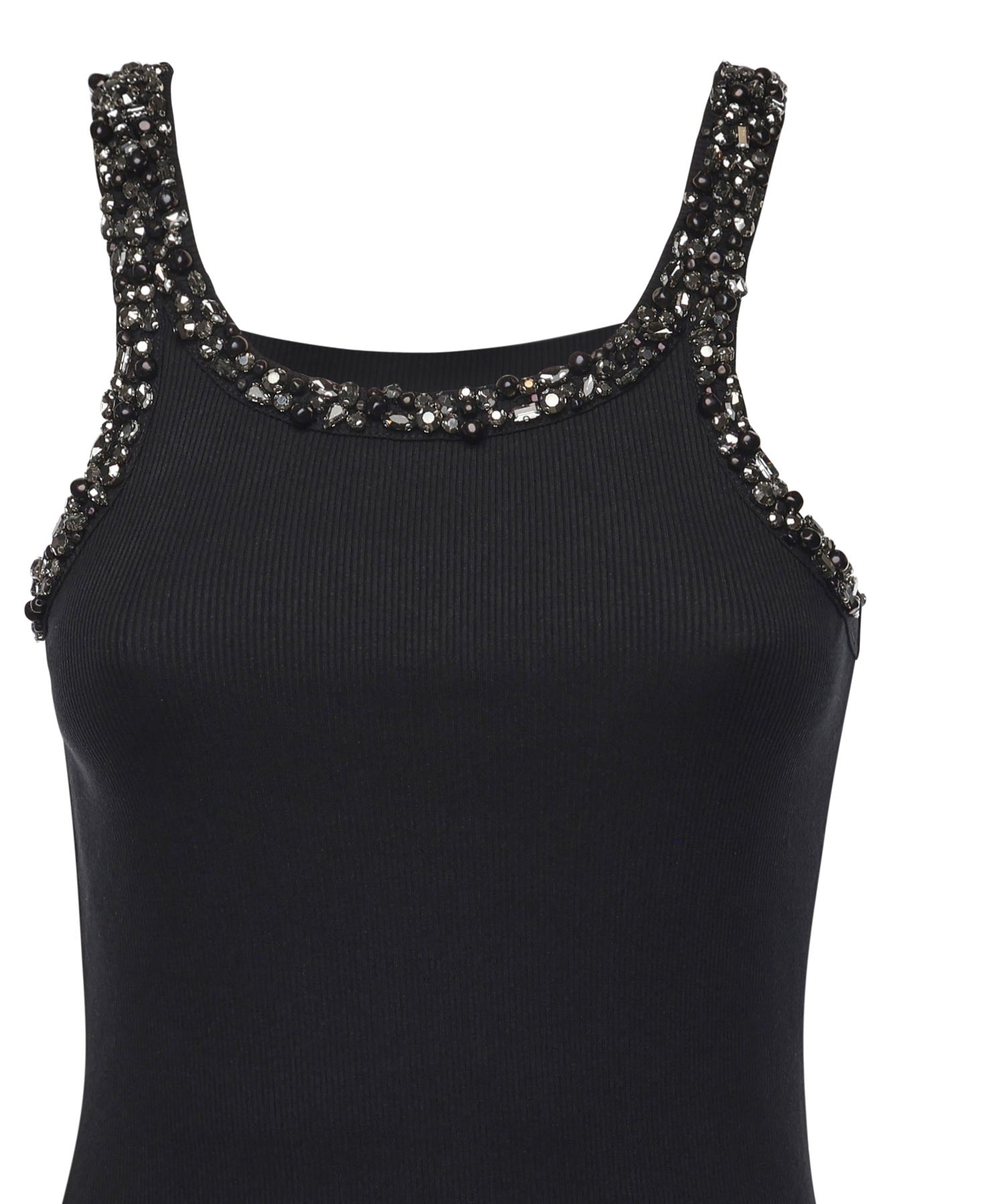 Top a costine con ricami gioiello 104109 A2TMZ99 PINKO 
